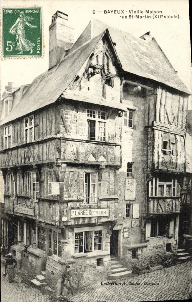 Bayeux — Alte Haus in der St-Martin-Straße (12. Jahrhundert) — Sammlung A. Louis, Bayeux - Vorderseite