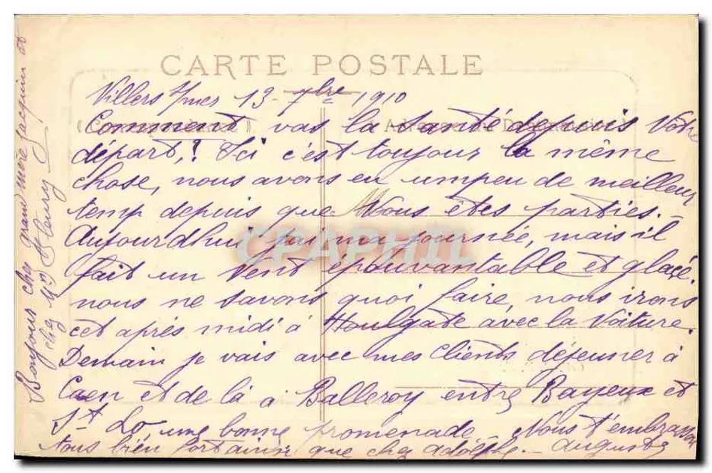 Bayeux — Vista geral — editor desconhecido, número de série não visível - Verso