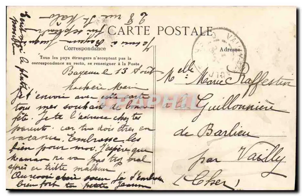 Bayeux — Vista geral — A C.P.A. - Verso