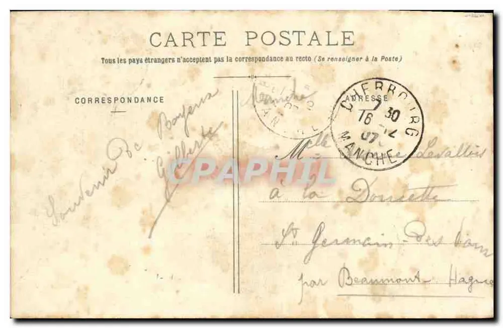 Bayeux — Molinagem da Aure — Gail R. D. - Verso