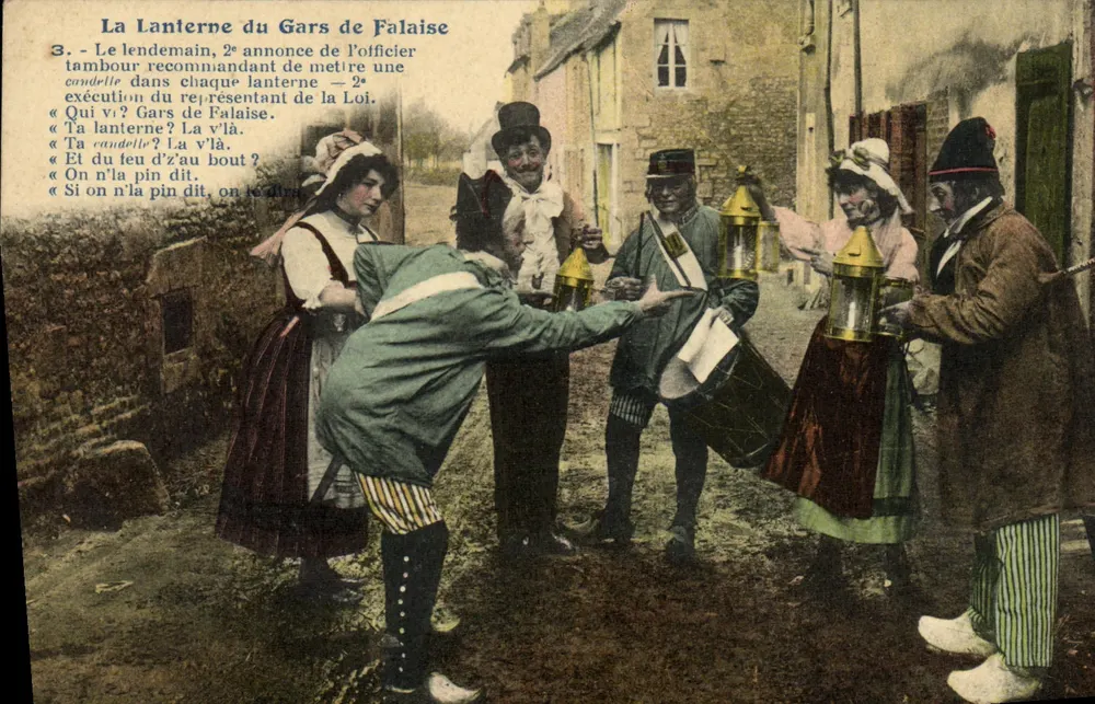 Die Laterne des Mannes aus Falaise — humorvoller Szenen mit kostümierten Personen — Nr. 14 - Vorderseite