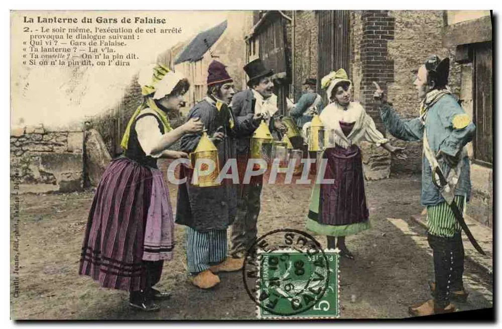 Die Laterne des Mannes aus Falaise — Dorfszene — Verlag Chauffe, Jeanne, Zill, Albert, Baudier, Dijon - Vorderseite