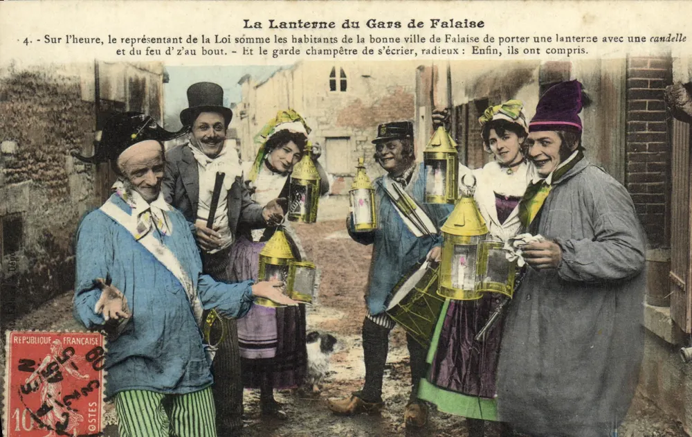 Die Lanterne des Mannes aus Falaise — Karnevals-Szene — unbekannter Verlag, Nr. 4 - Vorderseite