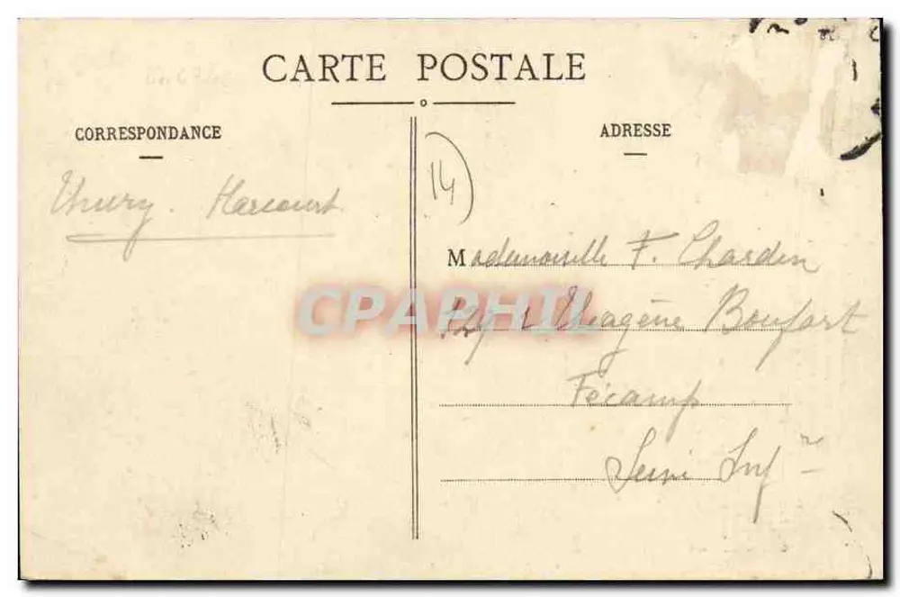 Die Falaisienne — Legende der Laterne (Fortsetzung) — Camille Jeanne, Fotoverlag, Falaise — Einlieferung - Rückseite