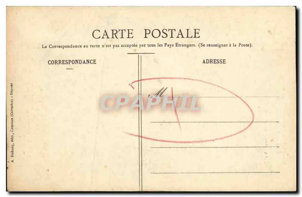 Der Mann aus Falaise — A.D. - 398 — Verlag A. Dubosq, 601, Commune (Caresse) - Dijon - Rückseite