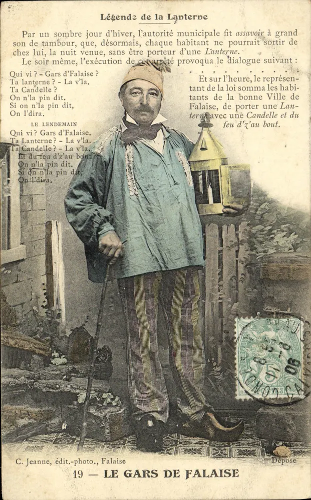 O Homem de Falaise — Lenda da Lanterna — C. Jeanne, editora-fotografia, Falaise - Frente