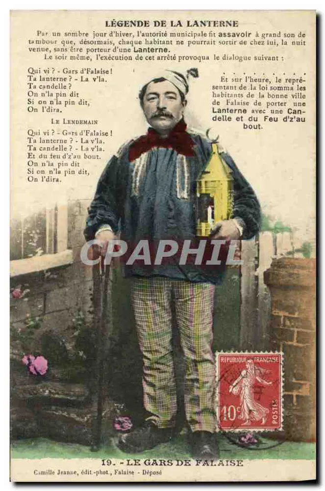 El Chico de Falaise — La leyenda de la Linternas — Camille Jeanne, editor-fotógrafo, Falaise - Depositado - Anverso