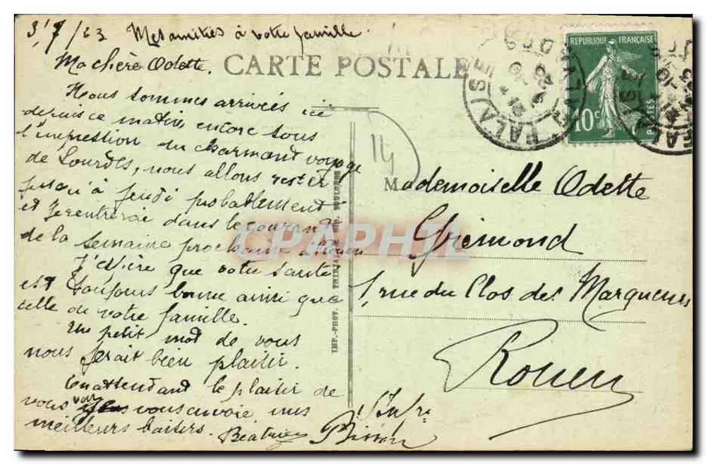 O Homem de Falaise — Lenda da Lanterna — Camille Jeanne, editor-fotógrafo Falaise - Verso