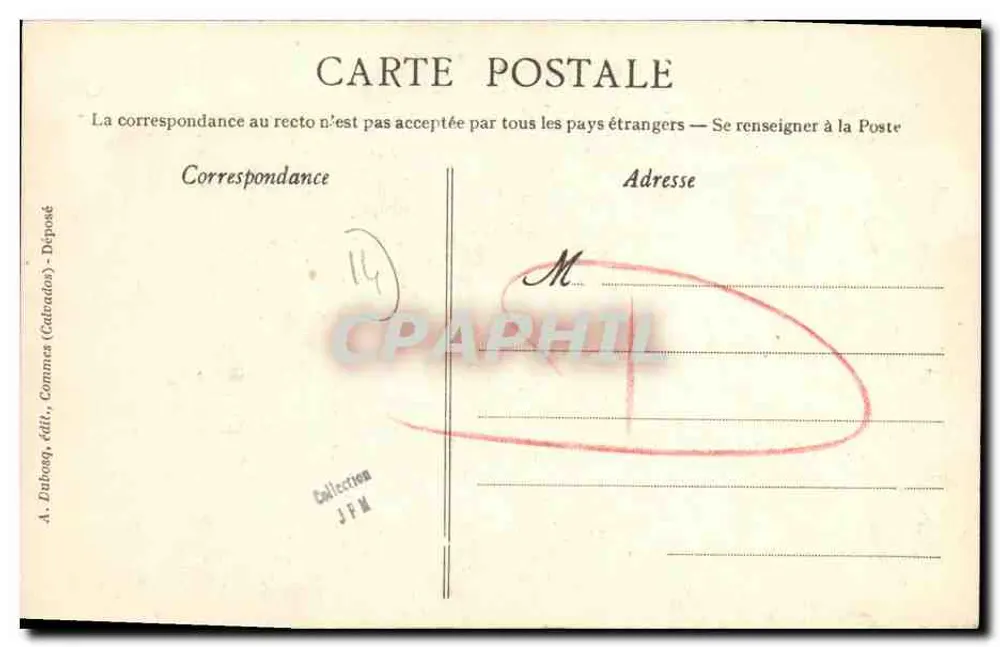 O Homem de Falaise — Edital de Monssieu l'Mair — A. Dubosq, editor (Caltrades) - Verso