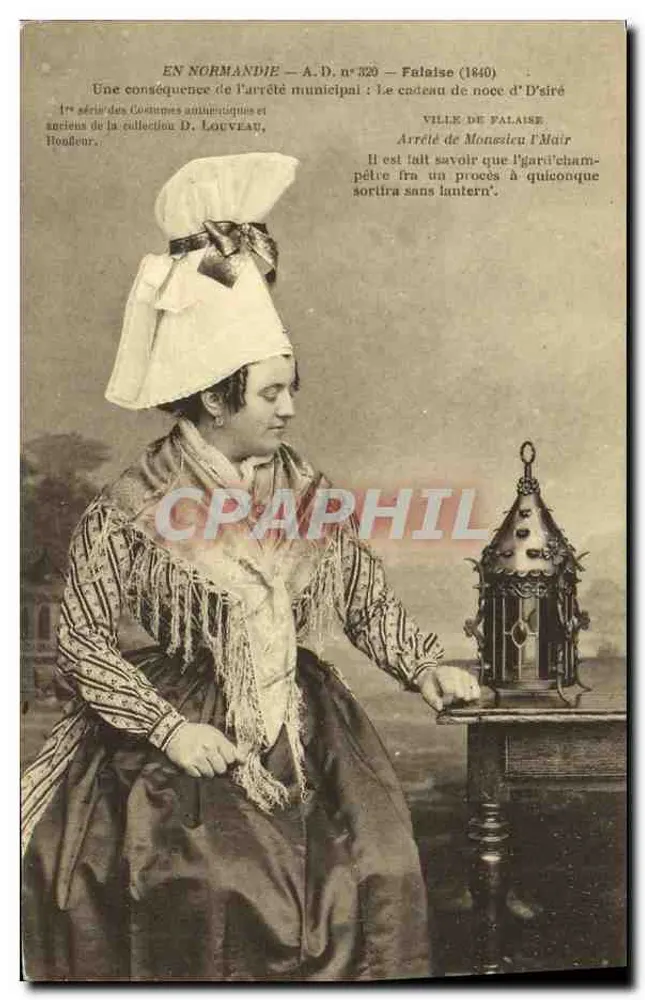 Falaise (1840) — Kleidung einer jungen Frau — D. Louveau, Honfleur, Serie A.D. n°320 - Vorderseite