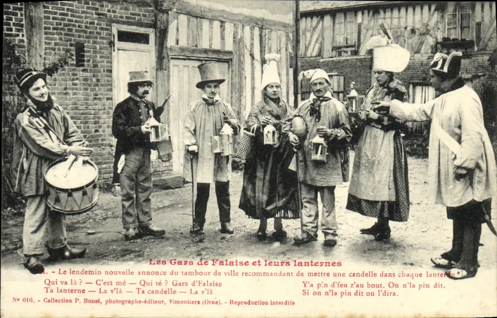 Die Gars von Falaise und ihre Laternen — Sammlung P. Bunel, Fotograf-Verlag, Vimoutiers (Orne), Nr. 616 - Vorderseite