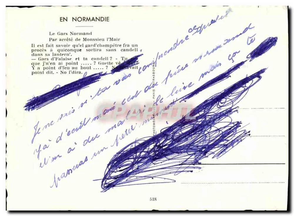 Zwei Männer unter der Mond — nächtliche Szene mit Schloss im Hintergrund — Verlag Photomécanique de Paris, n°518 - Rückseite