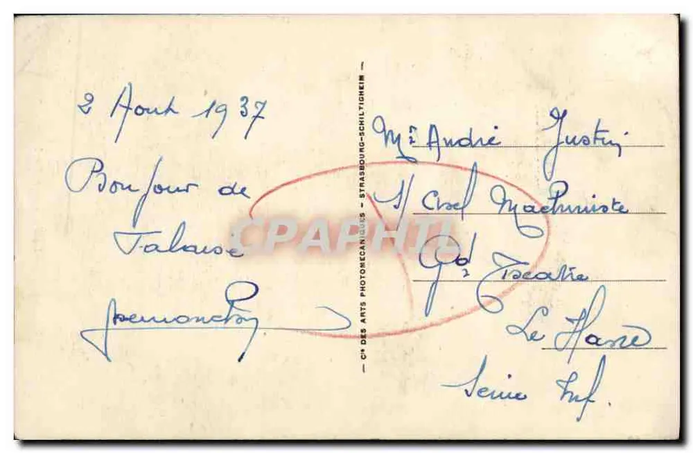FALAISE — A Fonte de Arlette — Bilhete postal moderno n°95 - Verso