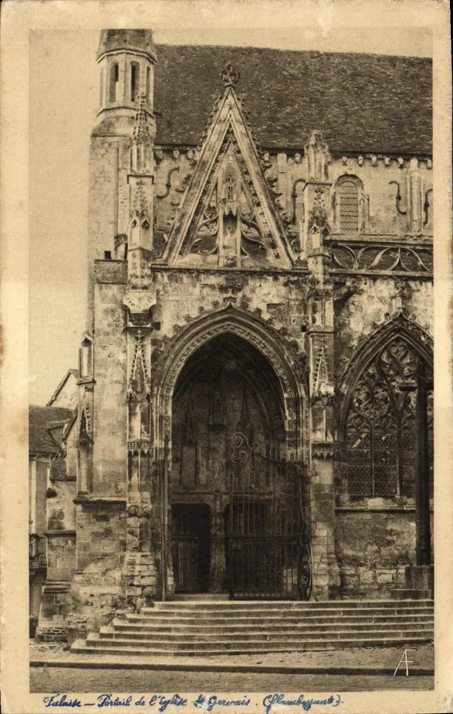 Falaise — Portal der Kirche St-Gervais (Flamboyant) — A. Froment, Caen - Vorderseite