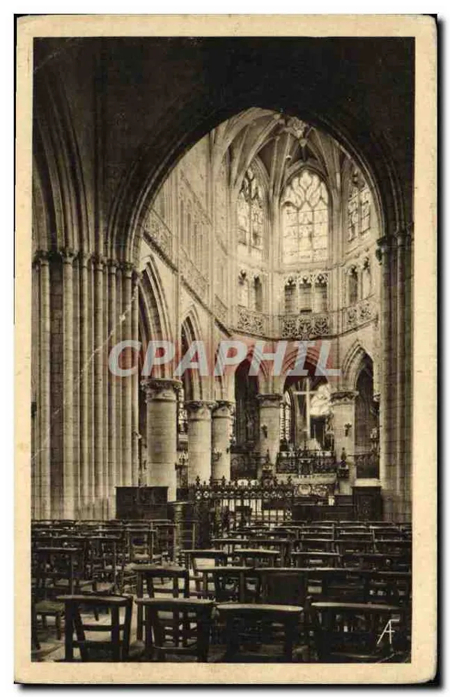 FALAISE — Innenansicht der Kirche der Dreifaltigkeit: Der Chor (15. Jahrhundert) — A. Froment, Fotoverlag, 123 rue St-Jean, Caen - Vorderseite