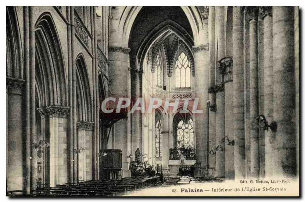Falaise — Innenansicht der Kirche St-Cornais — Edit. G. Metton, Libre-Pap. - Vorderseite