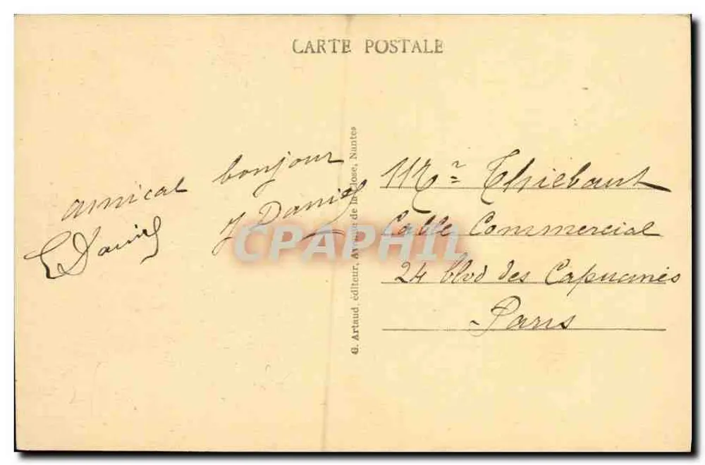 Falaise — O Castelo — G. Artaud, Nantes, n°17 - Verso