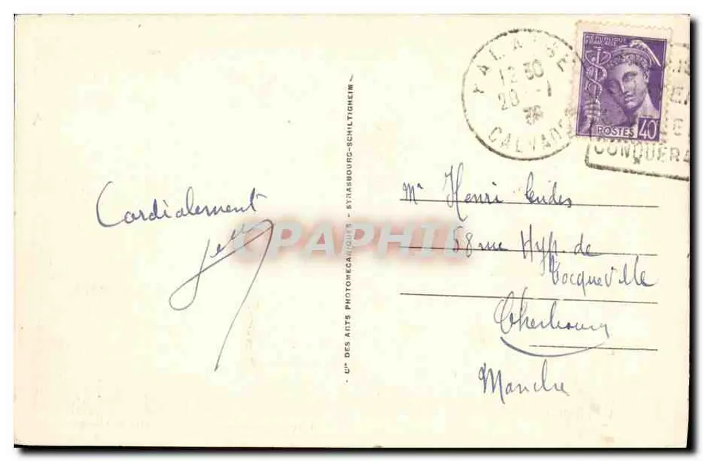 Zimmer, in dem Wilhelm der Eroberer geboren wurde — Falaise — LL.24 — Verlag: 1er des Arts Photomécaniques - Rückseite