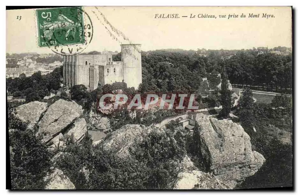 Falaise — Das Schloss, Ansicht vom Mont Myra — Verlag C.P.C. n°1317 - Vorderseite