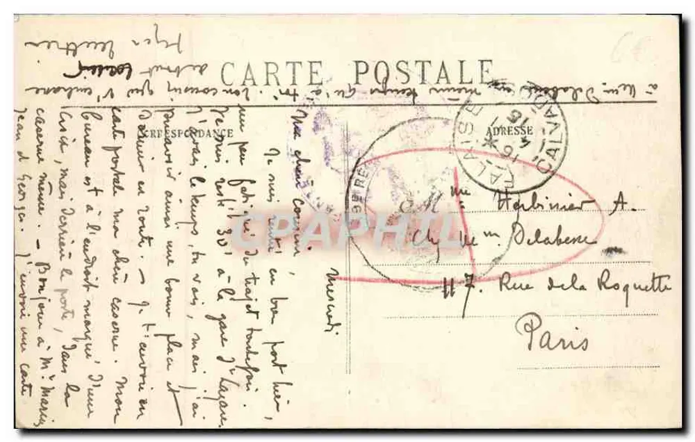 Falaise — Kasernen Dumont-d'Urville — C. Jeanne, Verlag-Fotograf Falaise - Rückseite