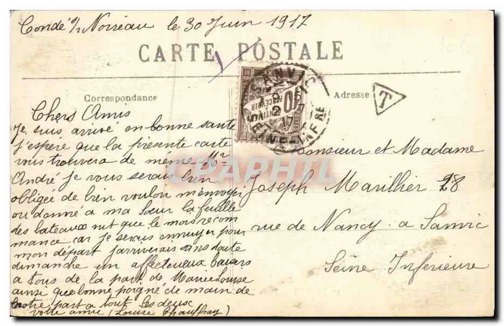 Falaise — Praça Belle-Croix — C. Jeanne, edição fotográfica, Falaise - Verso