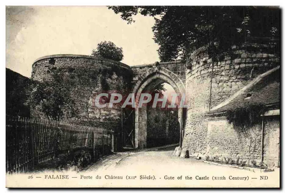 FALAISE — Porta do Castelo (século XII) — Gate of the Castle (12th Century) — ND - Frente