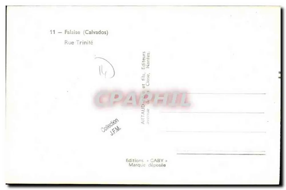 Falaise (Calvados) — Rue Trinité — Editions Caby - Verso