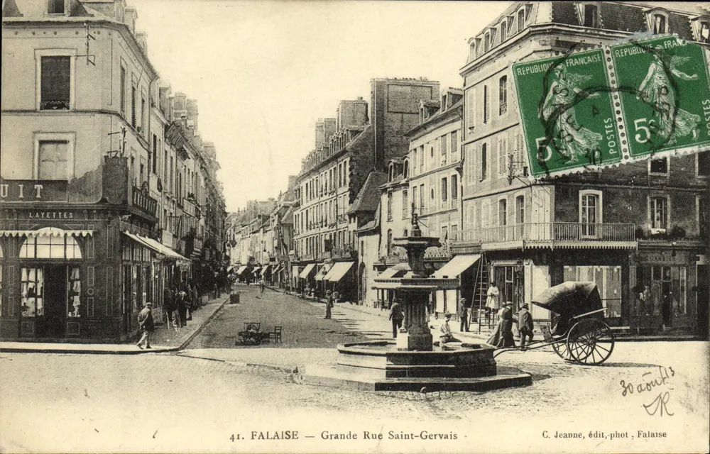 Falaise — Grande Rue Saint-Gervais — C. Jeanne, Verlag, Foto Falaise - Vorderseite