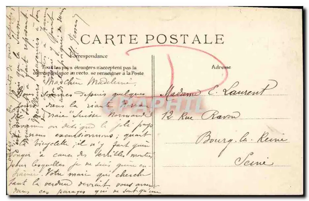Falaise — Vue générale — C. Gleanne, édit. phot. Calvados - Verso