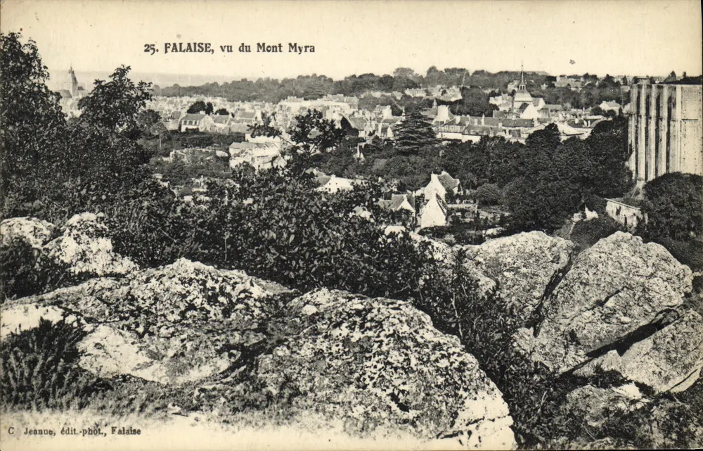 Falaise, vista do Mont Myra — vista panorâmica — C. Jeanue, editor-fotógrafo, Falaise, n°25 - Frente