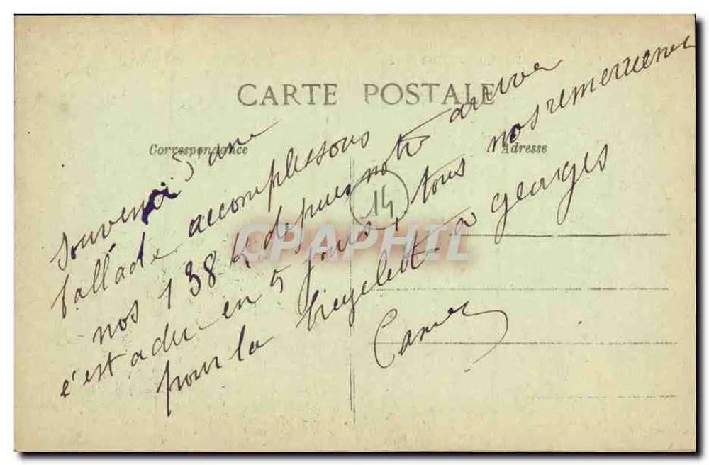 Falaise, vista do Mont Myra — vista panorâmica — C. Jeanue, editor-fotógrafo, Falaise, n°25 - Verso