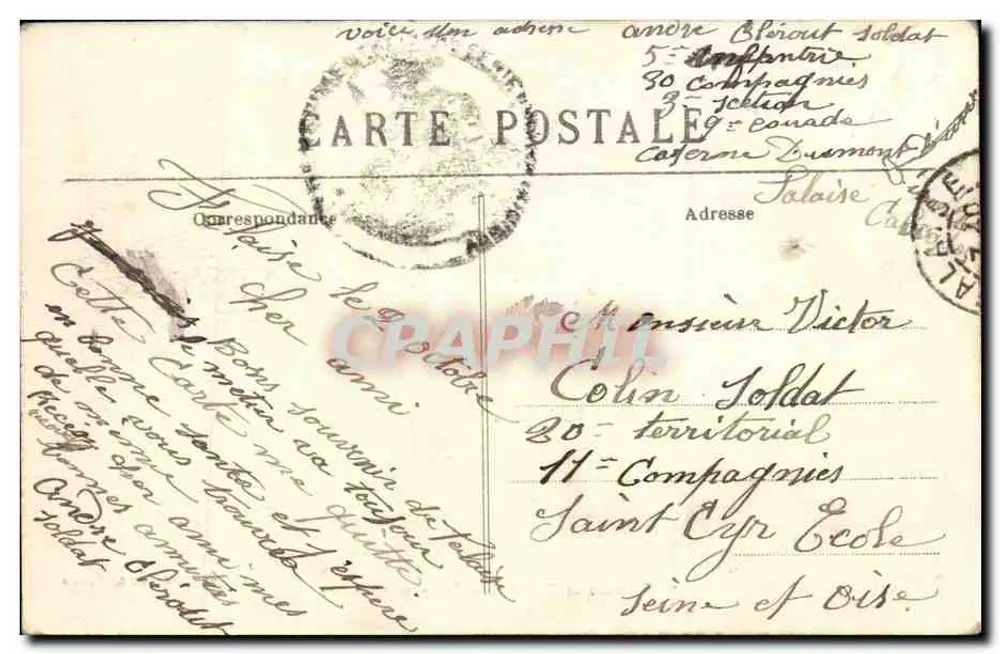 Umgebung von FALAISE — Jagdgesellschaft — Verlag C. Jeanne, Fotografie Falaise - Rückseite