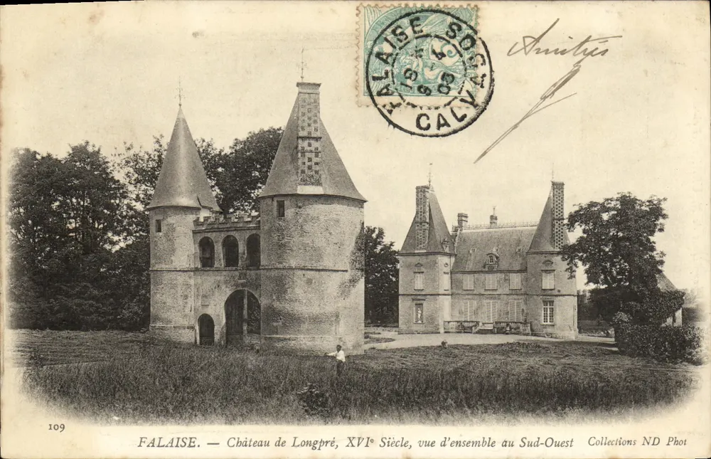 FALAISE — Schloss Longpré, 16. Jahrhundert, Gesamtansicht von Südwesten — Collections ND Phot, n°109 - Vorderseite