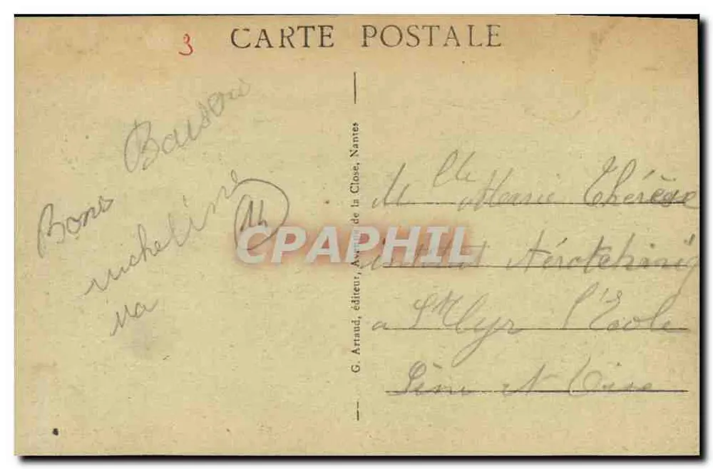 LUC-sur-MER - Facha do Casino (CALVADOS) — G. Arraud, editor da Close, Nantes — n° 63 - Verso