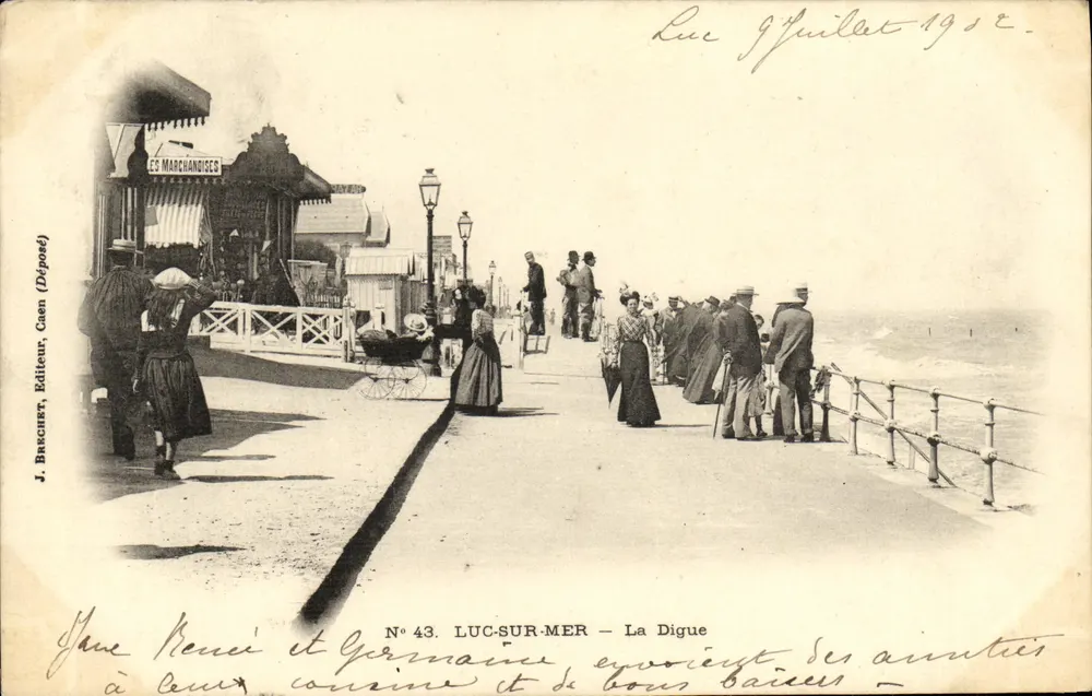 Luc-sur-Mer — A Dique — J. Barchet, Editor, Caen (Depositado) — N° 43 - Frente