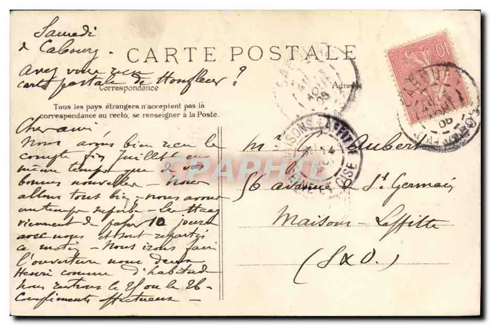 Na Digue de Luc-sur-Mer (Calvados) — n°43 — J. Bincchert, Editor, Caen (depositado) - Verso