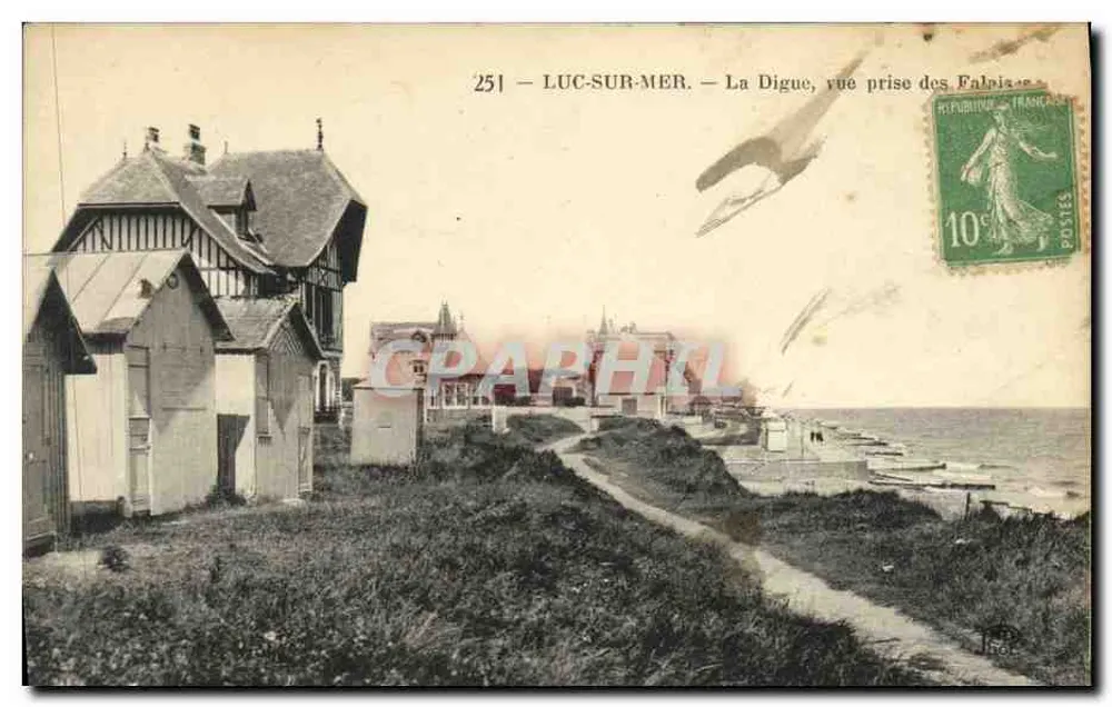 Luc-sur-Mer — Die Digue, Ansicht vom Falpiaires — Nourden Frères, n°251 - Vorderseite