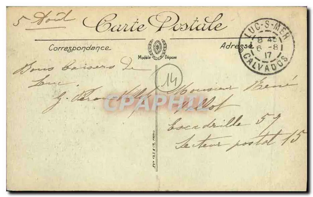 Luc-sur-Mer — La Digue — LL. Éditeur LL. N° 5 - Verso