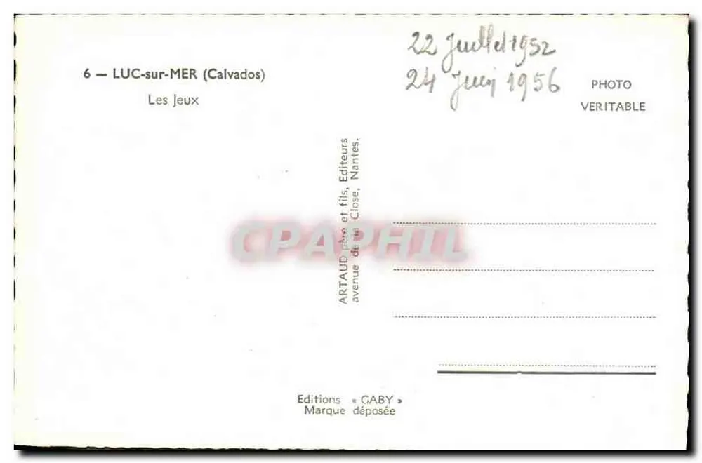 Luc-sur-Mer — Die Spiele — Editions Caby - Rückseite