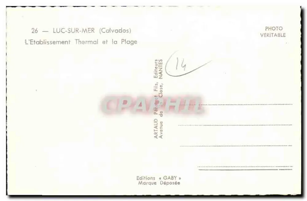 Luc-sur-Mer — Das Thermalbad und die Strandpromenade — Editions Gaby - Rückseite