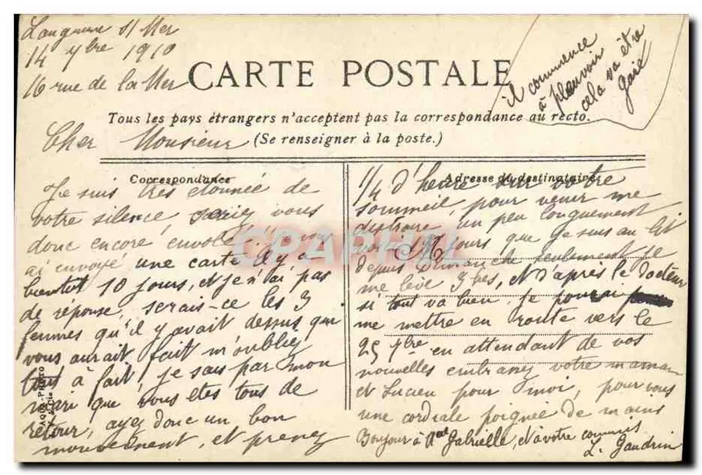 La Touraine — Dampfschiff in Luc-sur-Mer — Verlag L.V.C. Nr. 1022 - Rückseite