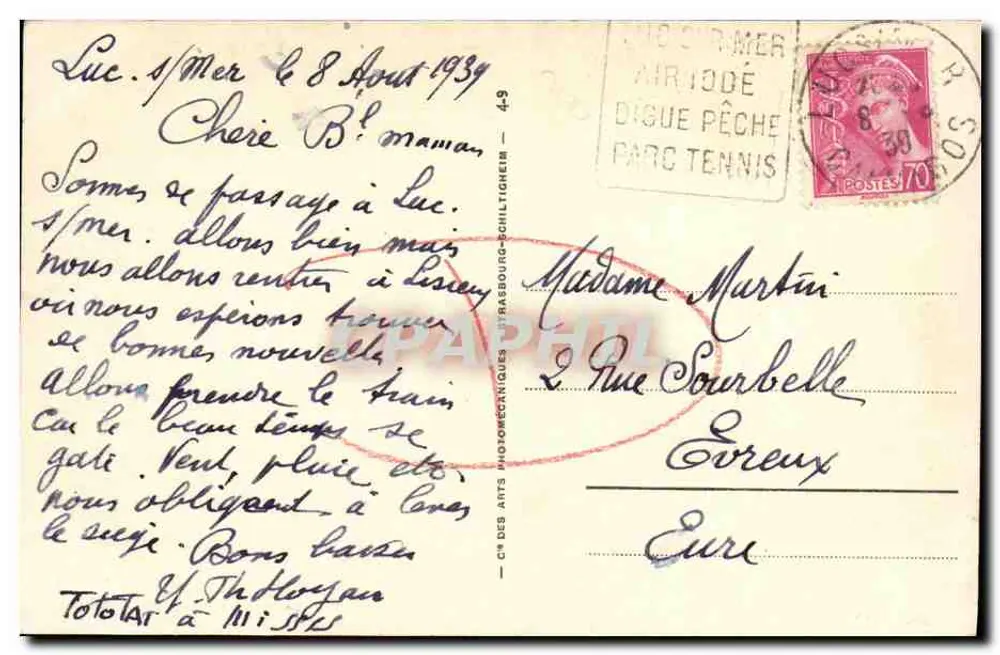 LUC-sur-MER — Das Meer an einem Sturmtag — n°5004 - Rückseite