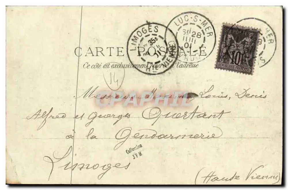 Luc-sur-Mer - Capela dos Banhistas (Calvados) — J. Brochet, Editor em Caen - Verso