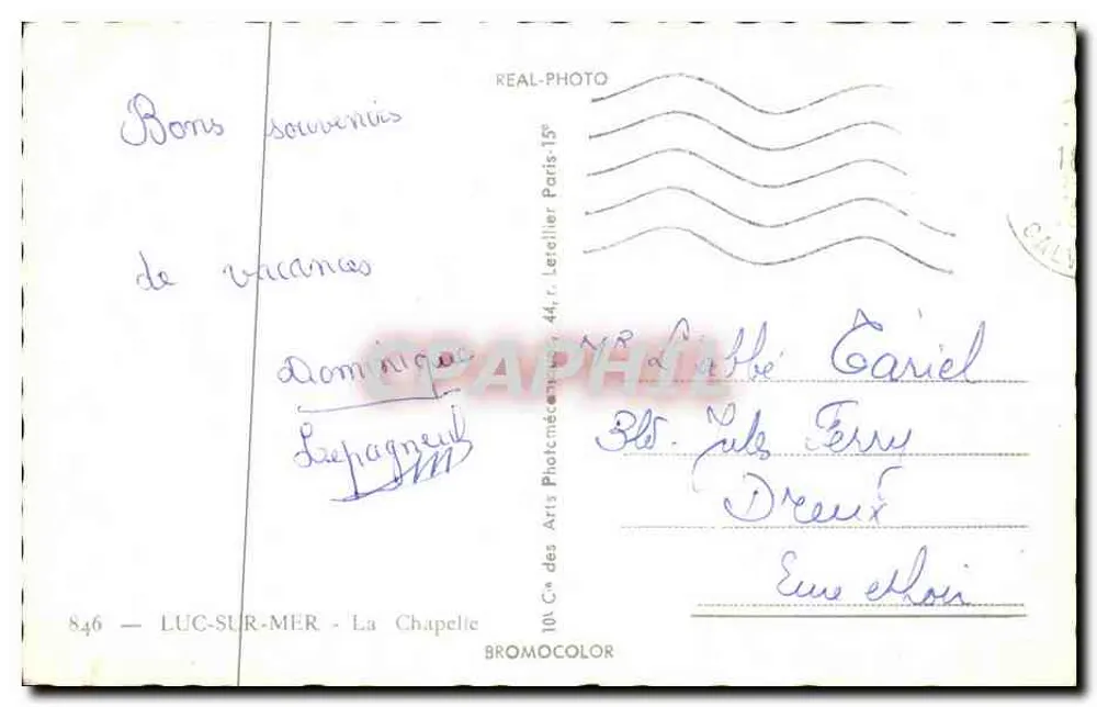 Luc-sur-Mer — A Capela — Cap - Verso