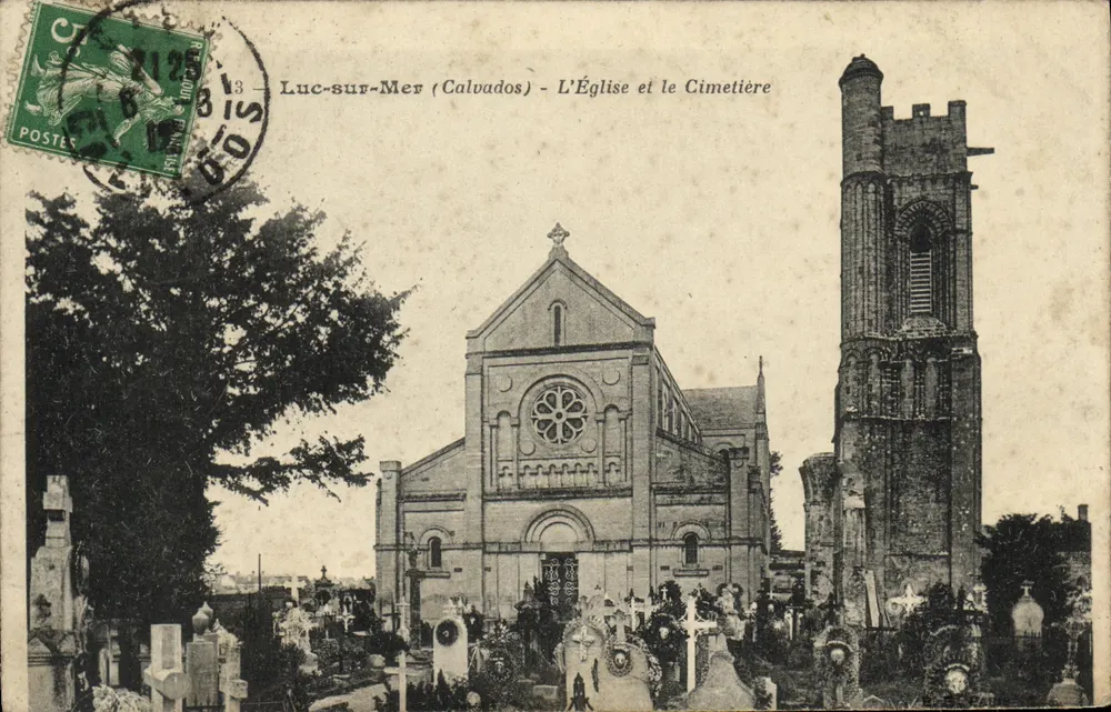 Luc-sur-Mer (Calvados) — Die Kirche und der Friedhof — Verlag unbekannt - Vorderseite