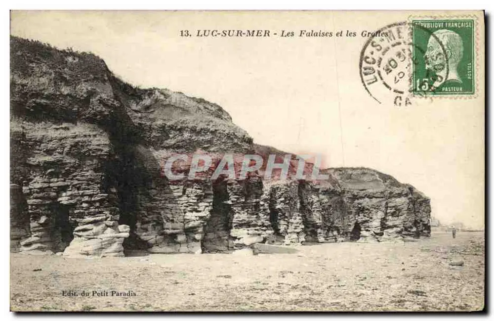 Luc-sur-Mer — Die Klippen und Höhlen — Éditeur du Petit Paradis, n°13 - Vorderseite