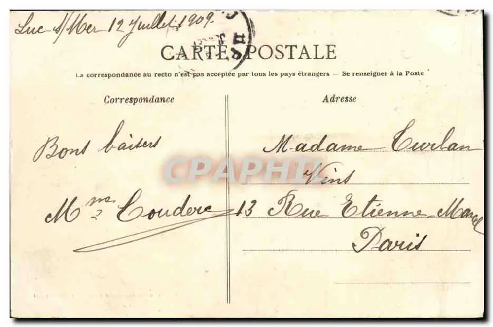 Luc-sur-Mer — As Falésias — Coleção Bouchez, Bazar da Digue - Verso
