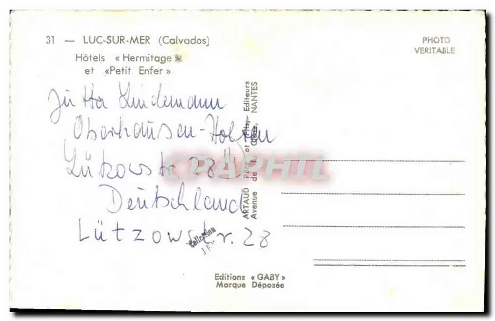 Luc-sur-Mer — Hotéis « Hermitage » e « Petit Enfer » — Éditions Gaby - Verso