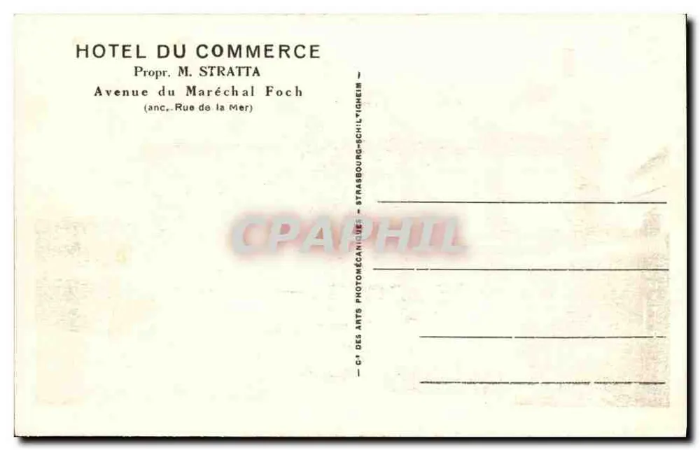 LUC-sur-MER - Hotel do Comércio — editor CPAPHIL, n° 141 - Verso