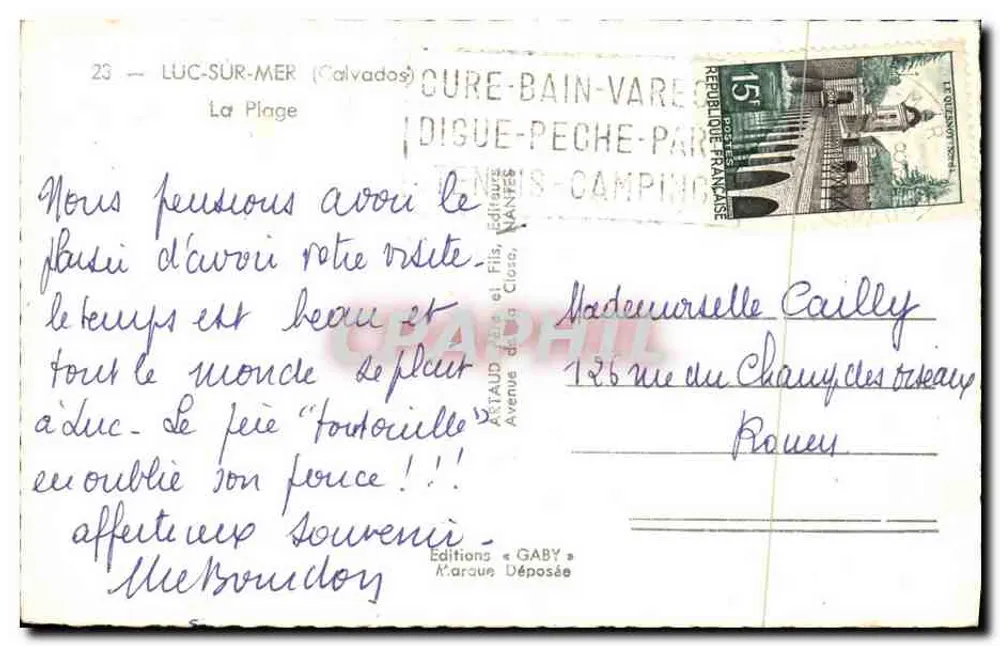 Luc-sur-Mer — A Praia — Edições Gaby - Verso